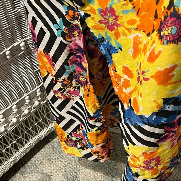 America & Beyond Sleeveless Sheer Maxi Dress Sz XL Tropical Beach CoverUp Flowy - Picture 12 of 16